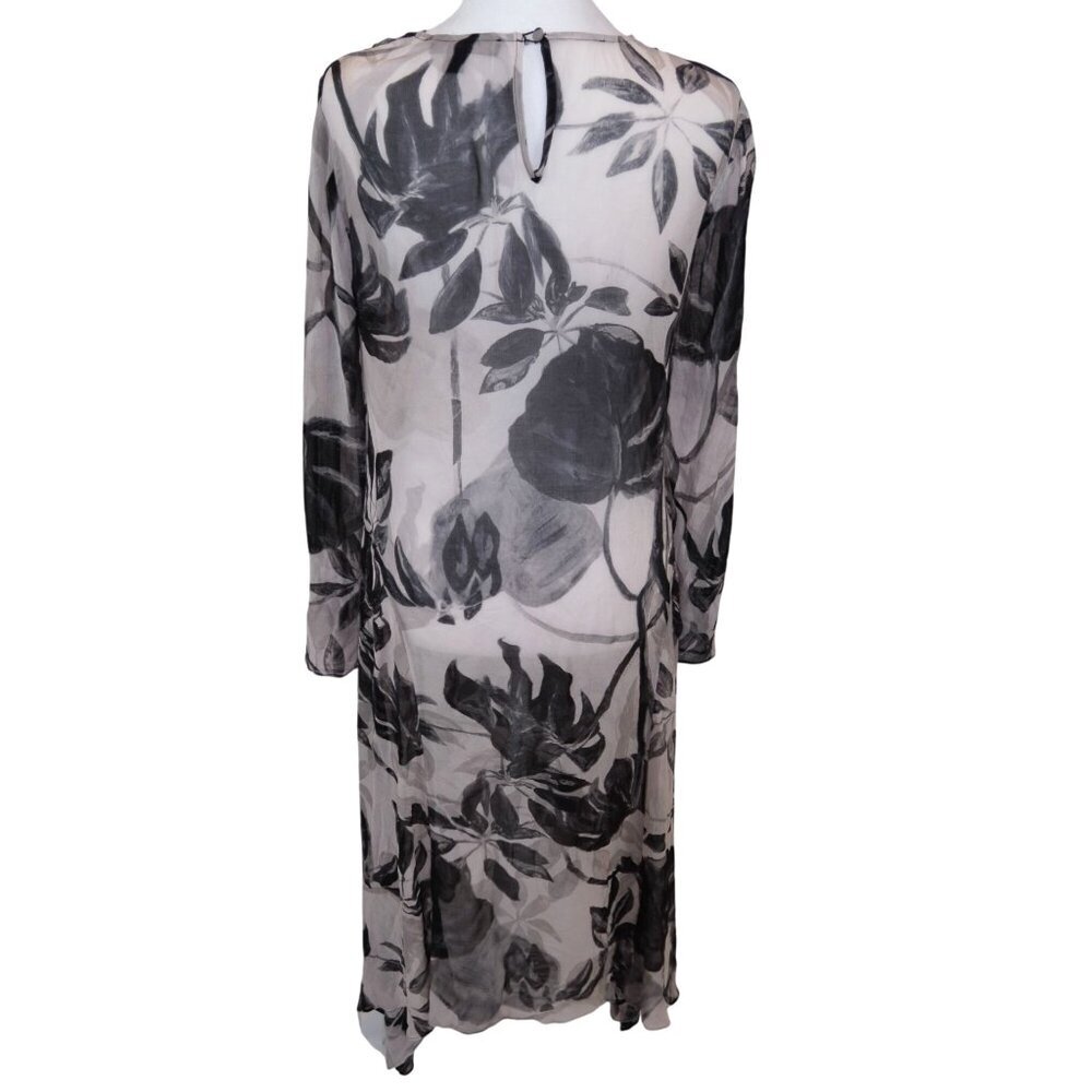 ALLSAINTS Ria Jackie Monochrome Floral Maxi Dress Size 8 - Picture 4 of 10